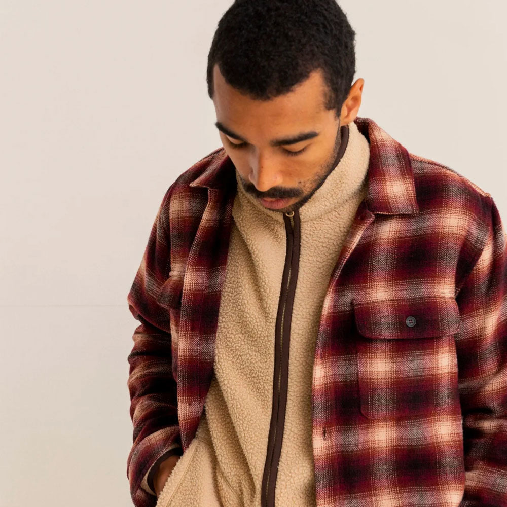 RHYTHM - CHECK LS SHIRT - Mulberry