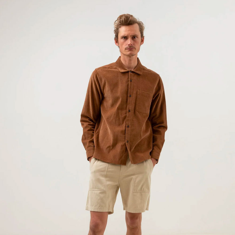 RHYTHM - CORDUROY LS SHIRT - Brown