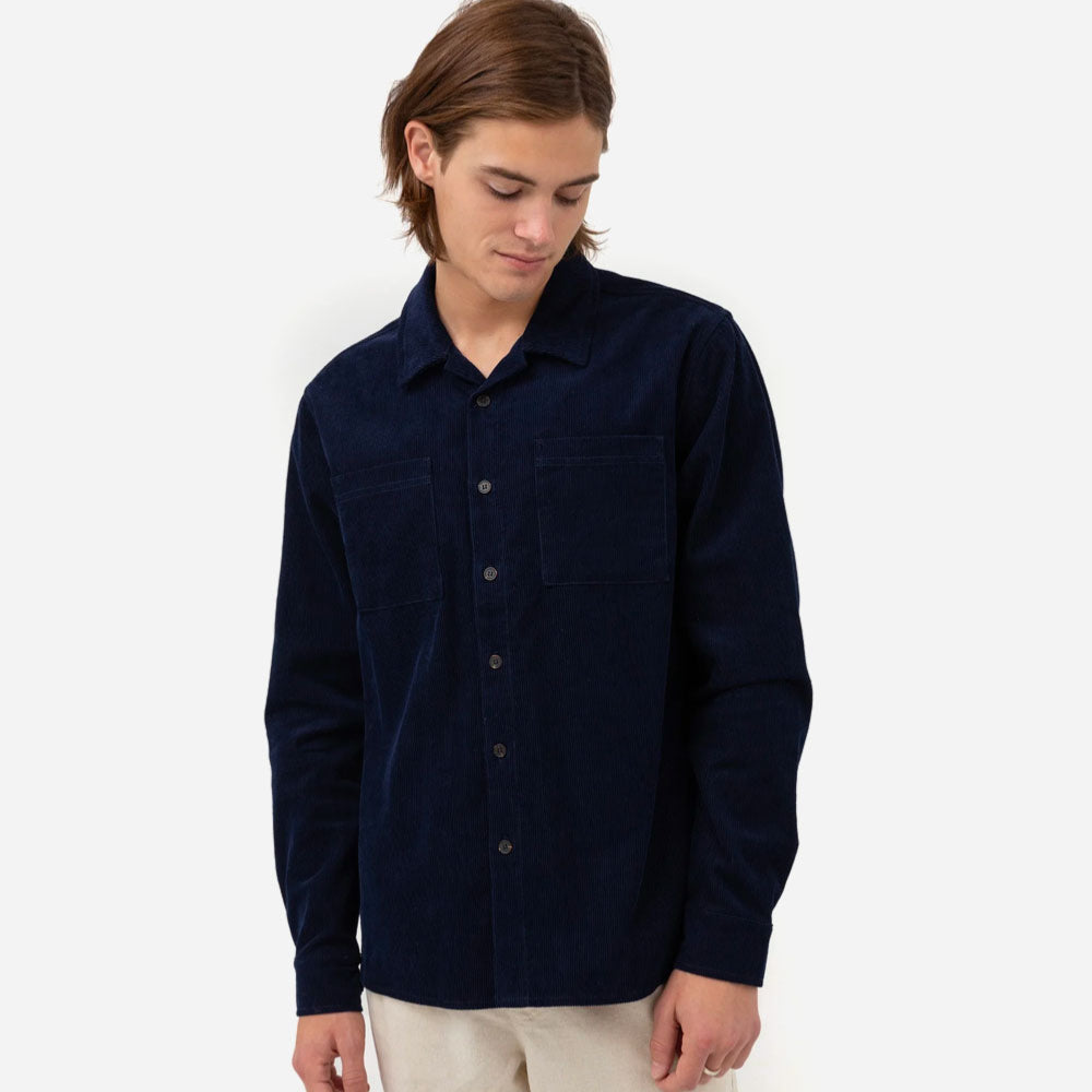 RHYTHM - CORDUROY LS SHIRT - Navy