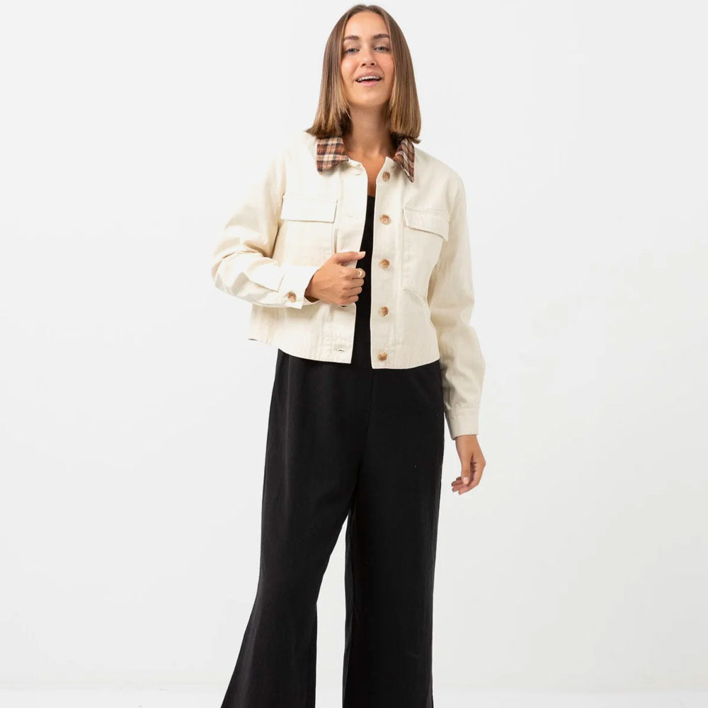 RHYTHM - DYLAN CROPPED SHACKET - Cream