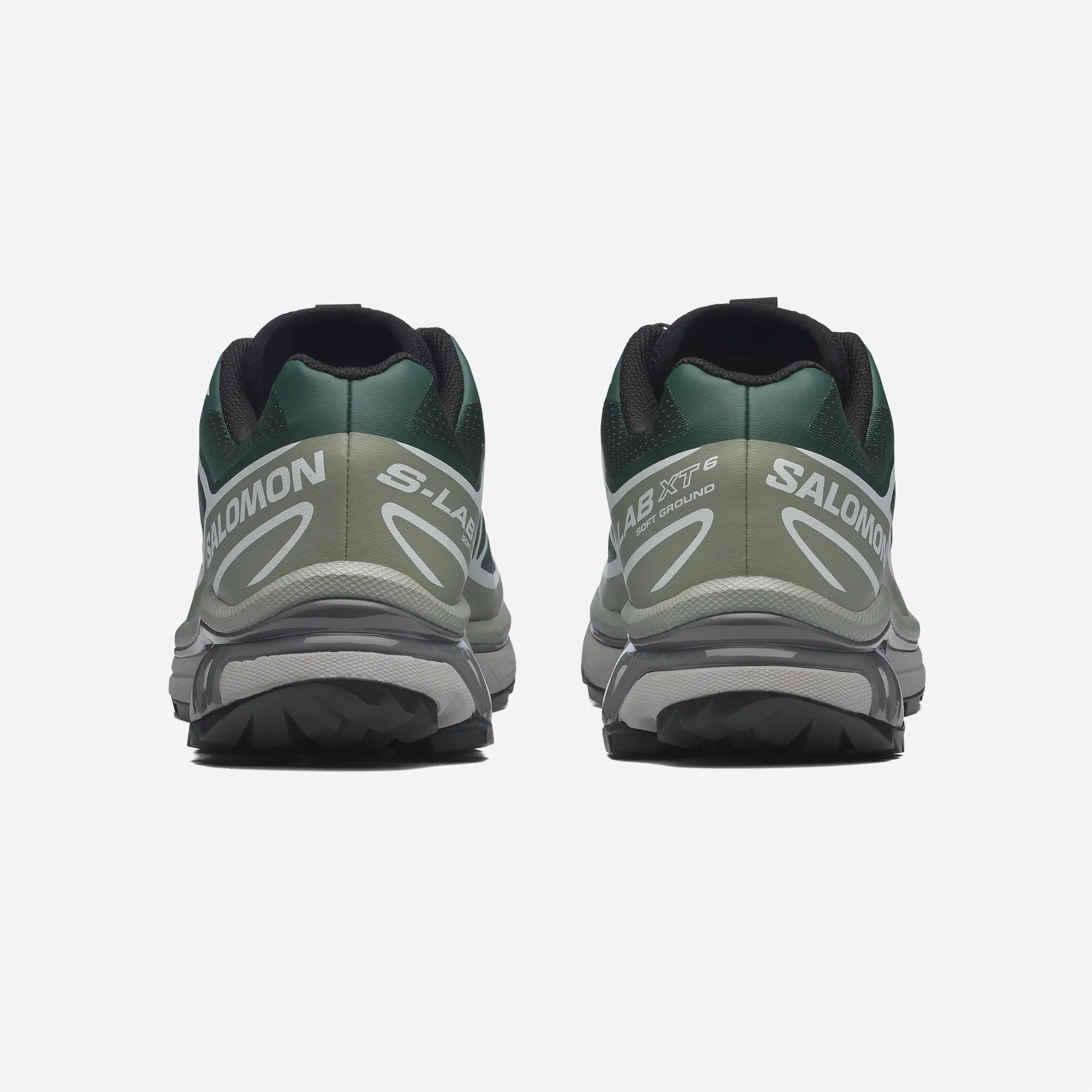 Rear view of reinforced heel Salomon XT-6 with S-Lab branding.