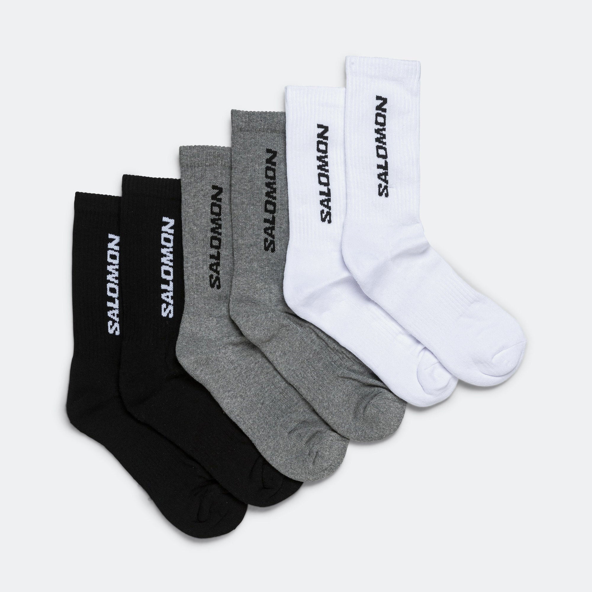 Salomon Sportstyle - Socks Everyday Crew 3 Pack - Black / White / Med Grey Melange