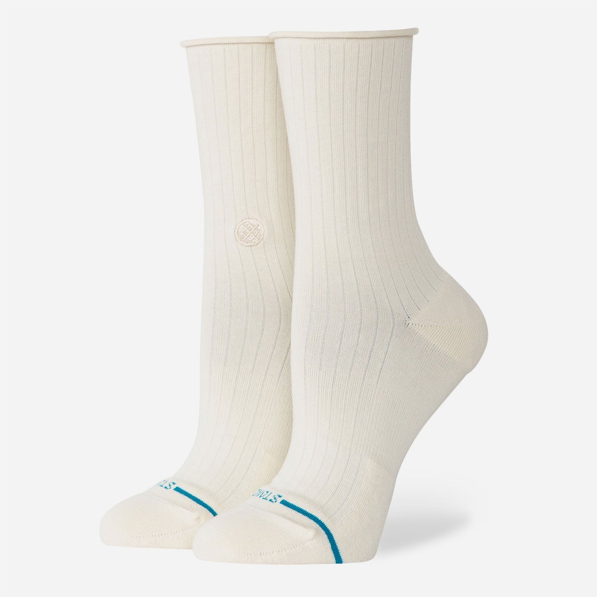 Stance - Rolled Cuff Quarter - Ivory