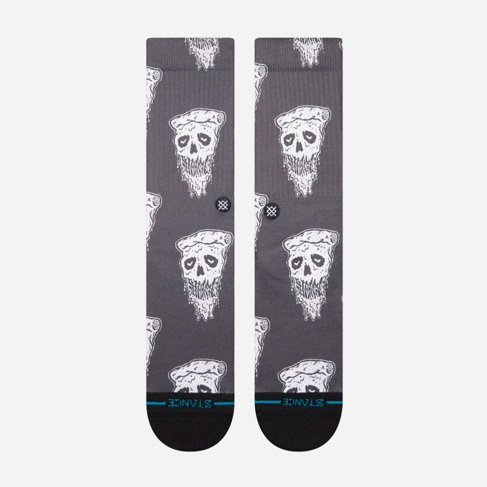 STANCE - PIZZA FACE CREW SOCK  - White Black