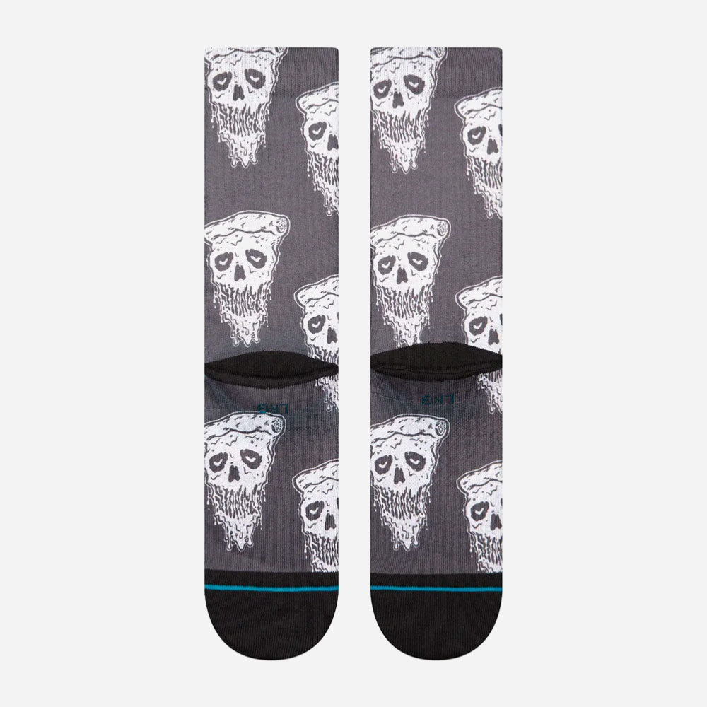 STANCE - PIZZA FACE CREW SOCK  - White Black