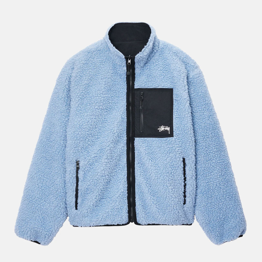 Stussy - Reversible sherpa Jacket - Light Denim