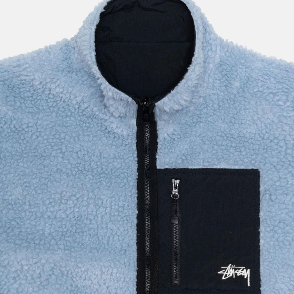 Stussy - Reversible sherpa Jacket - Light Denim