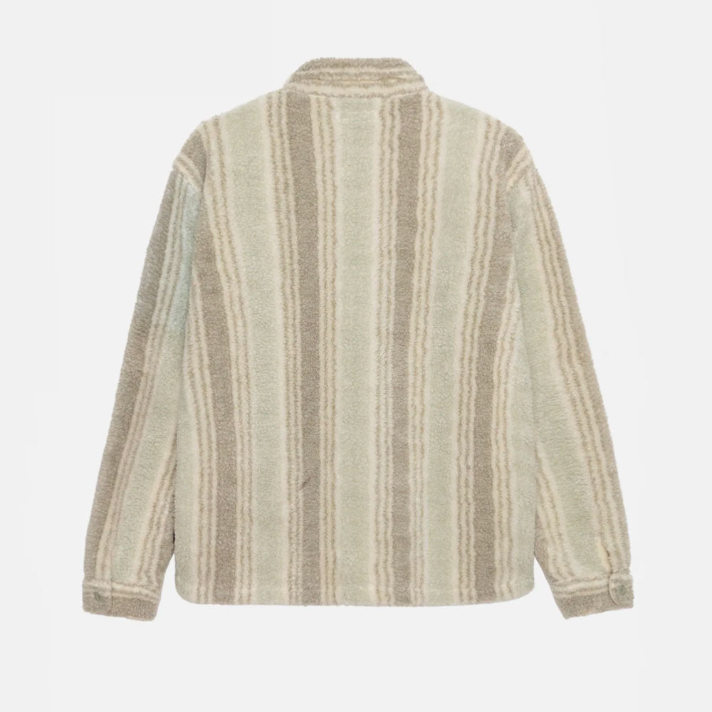 Stussy - Stripe Sherpa Shirt - Natural