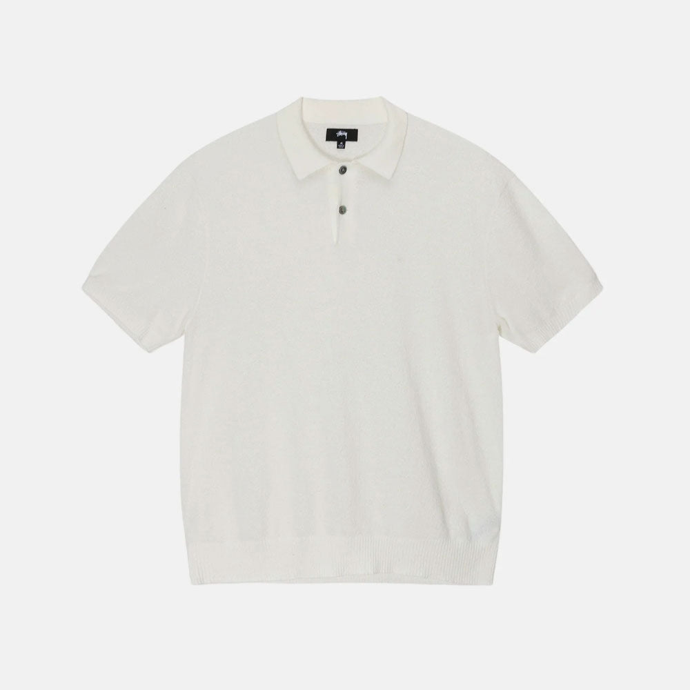 Stussy - Textured SS Polo Sweater - Bone