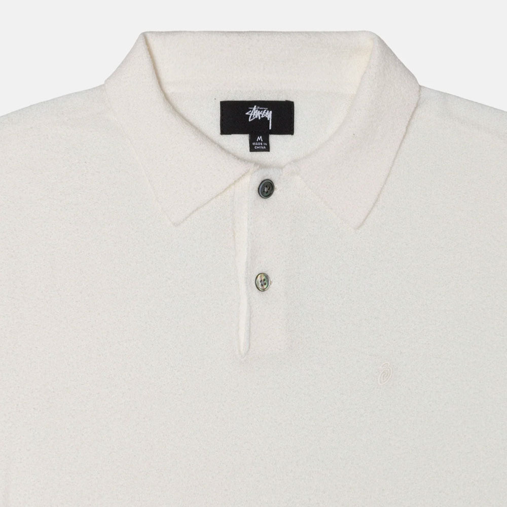 Stussy - Textured SS Polo Sweater - Bone