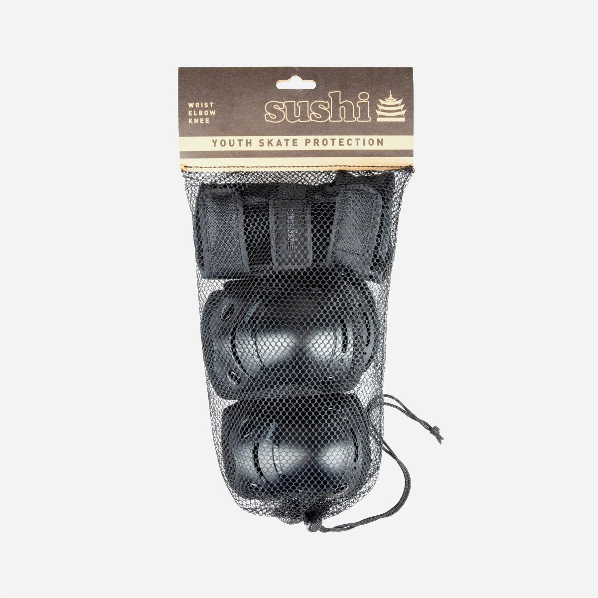 Sushi - Pack Junior de protections Skateboard - Noir