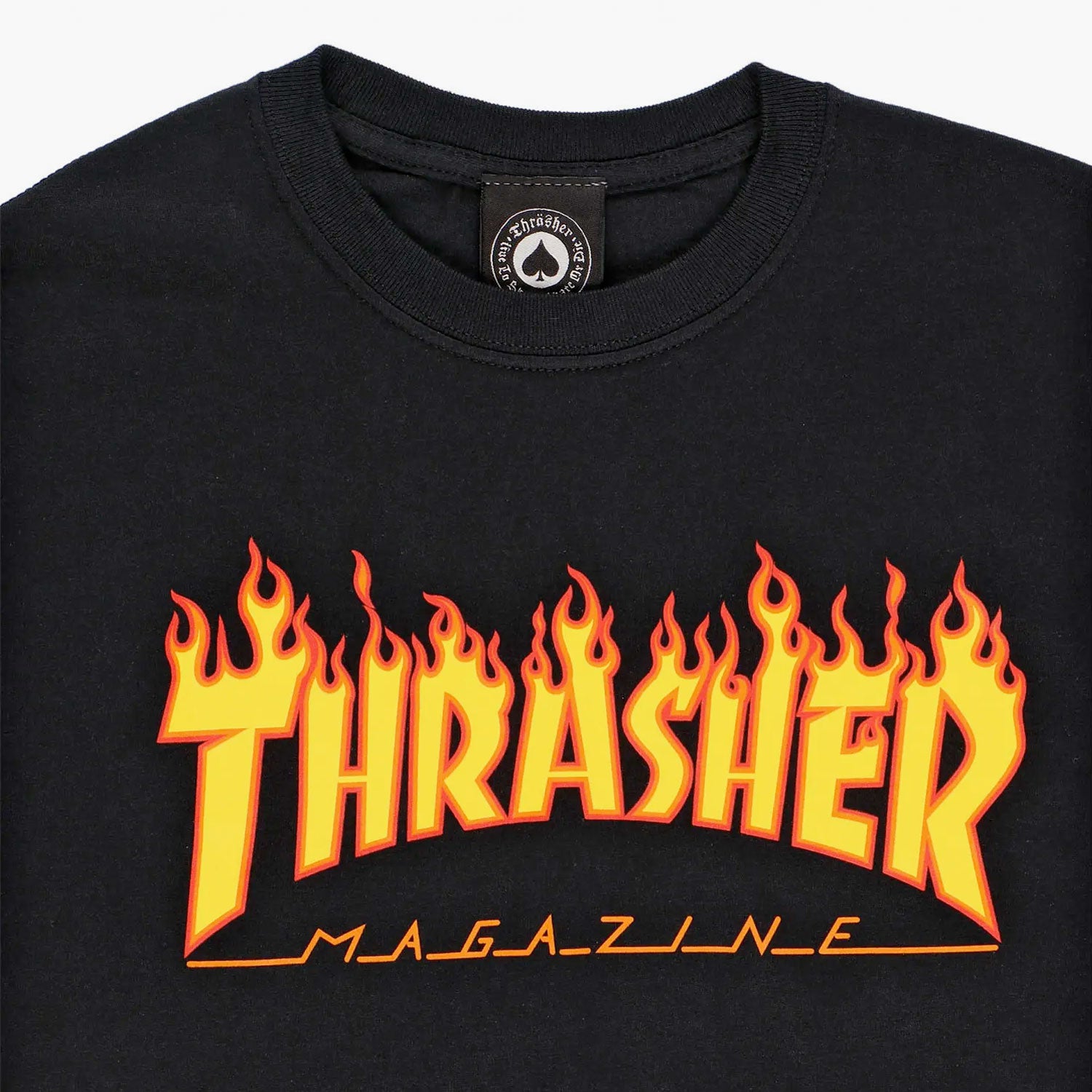 THRASHER - FLAME LOGO TEE - BLACK