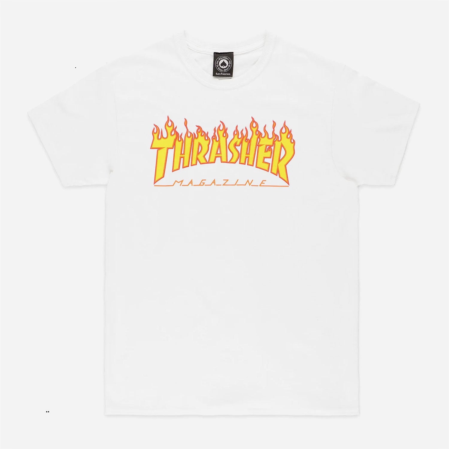 THRASHER FLAME LOGO TEE - White