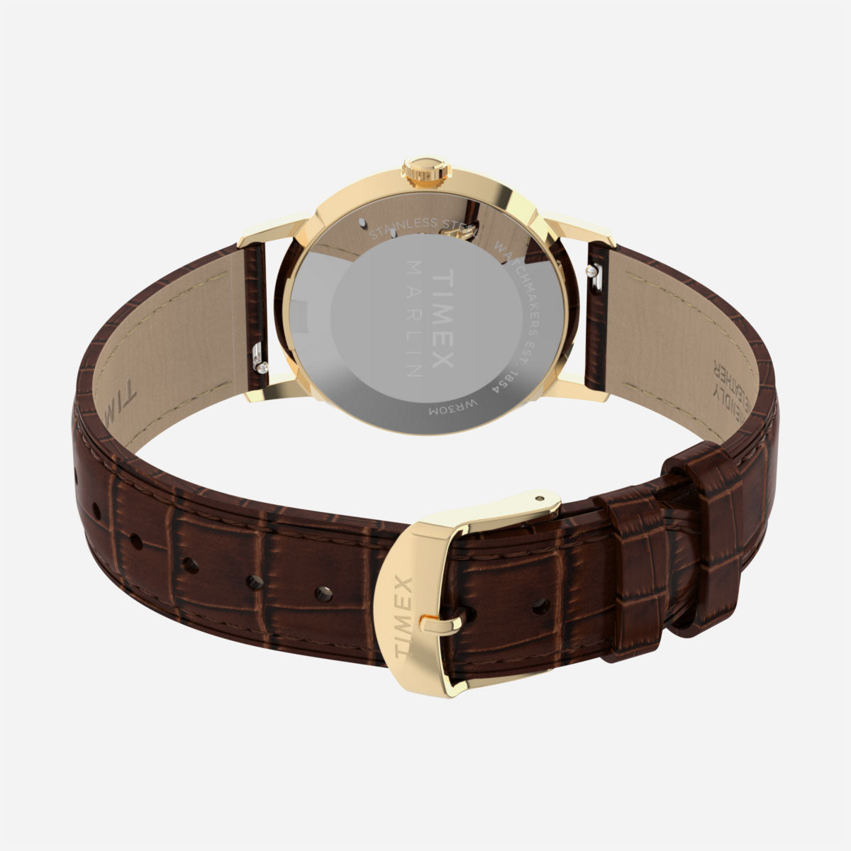 Timex - Marlin Quartz 34mm Leather Strap Watch - Green / Brown Croco