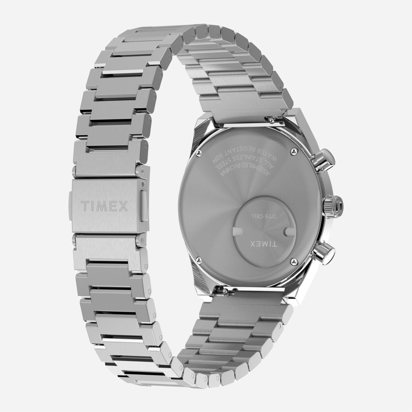 Timex - Q Timex® Falcon Eye Chronograph 40mm Stainless Steel Bracelet - Stainless Steel / Stainless Steel
