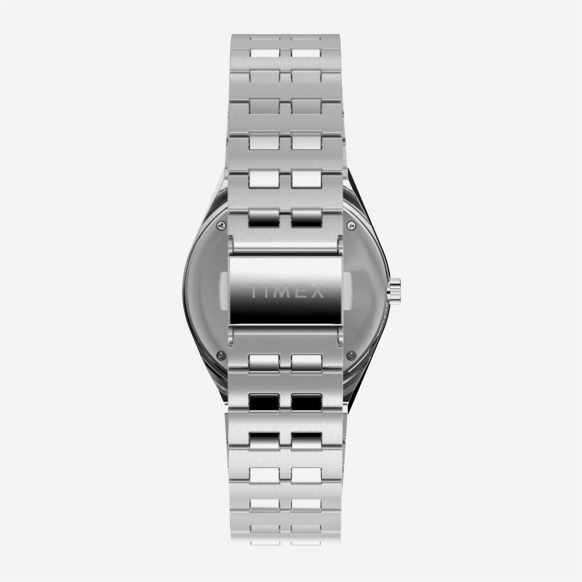 Timex - Q Timex GMT 38mm Stainless Steel Bracelet Watch - Navy / Red Top Ring