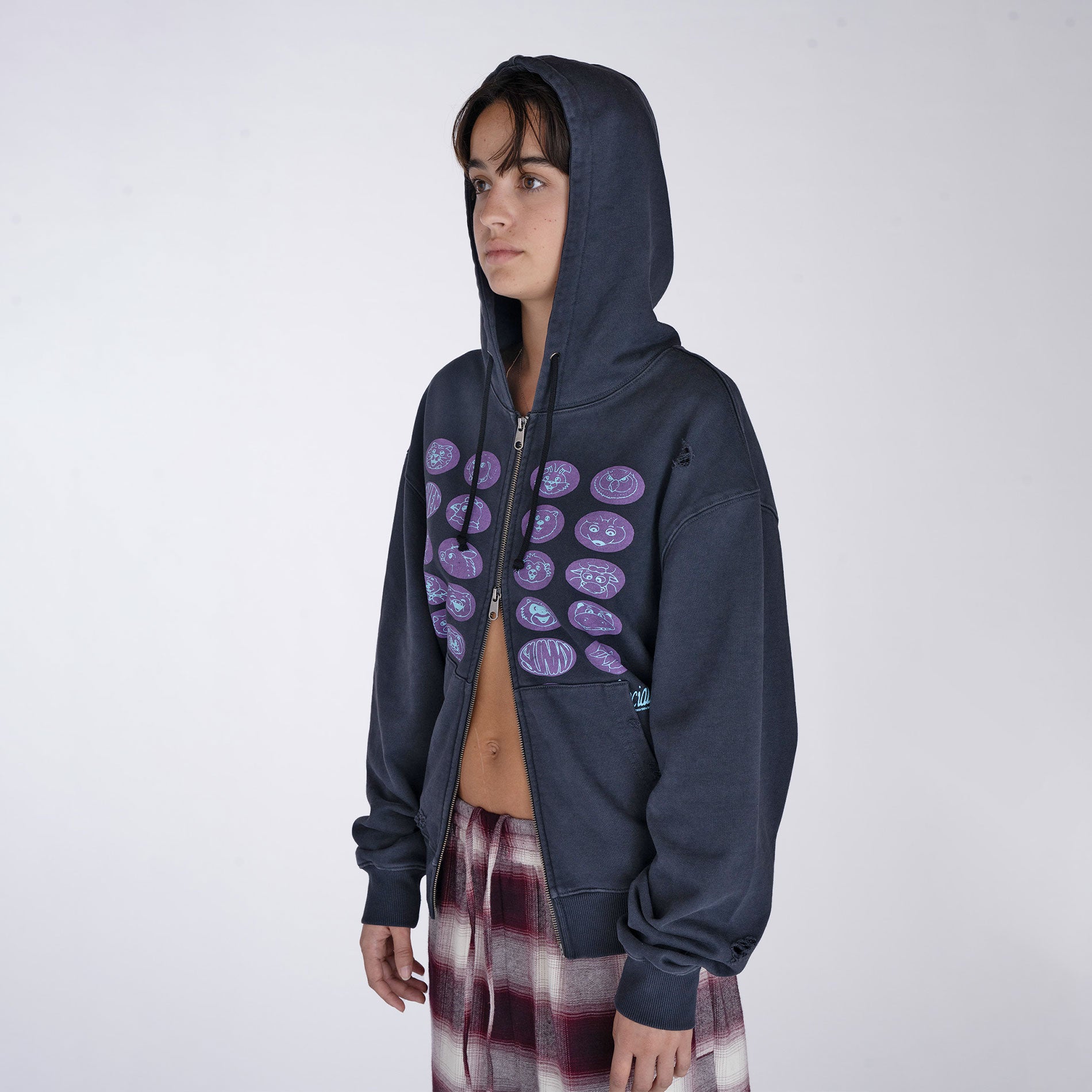 Token Slinky How I feel Zip Hood - Graphite