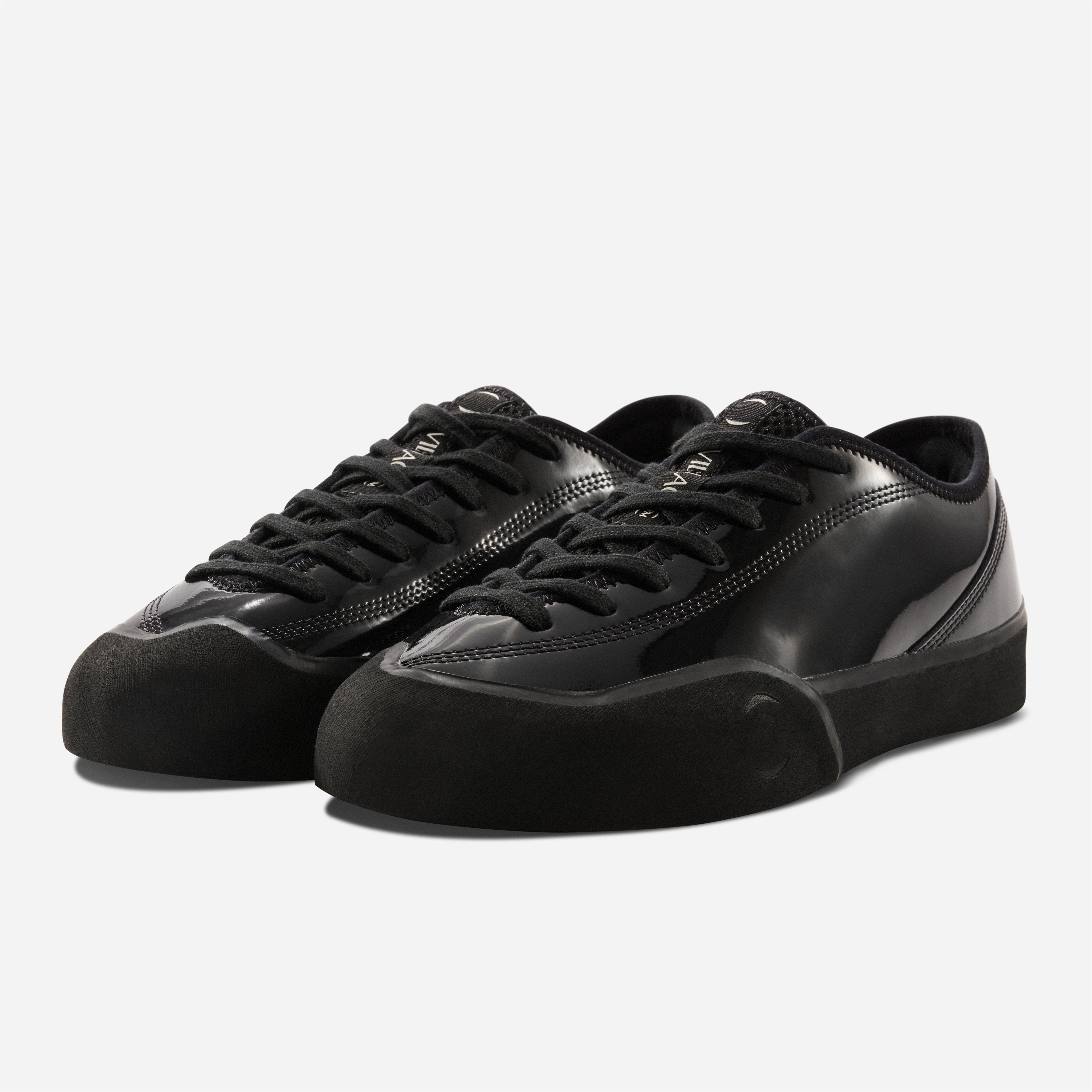 Village PM - 1.30 PM PU Coated Leather - Gloss Black / Natural Black