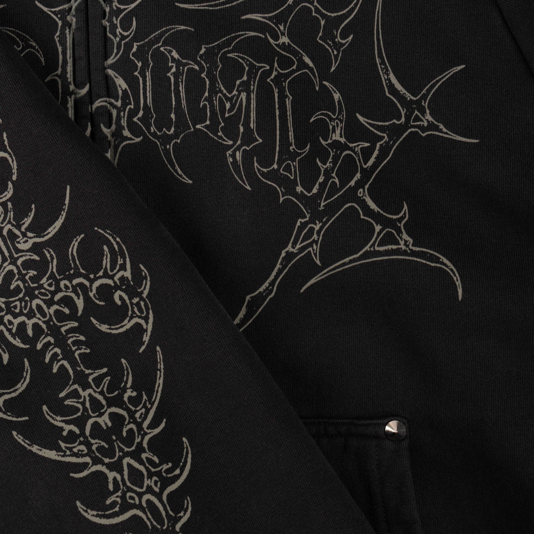 Welcome - Grapple Cropped Zip Hoodie - Black