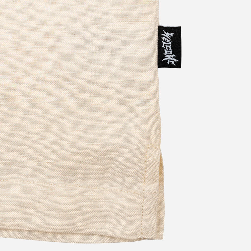 Welcome skateboards - Hellion Embroidered Linen Shirt -Bone