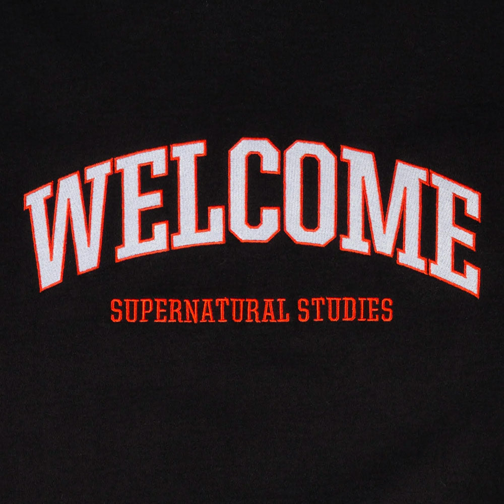 WELCOME SKATEBOARDS - STUDENT EMBROIDERED PIGMENT DYED CREW - Black