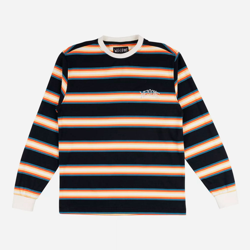 Welcome skateboards - Thelema Stripe Yarn -Dyed L/S Knit - Black