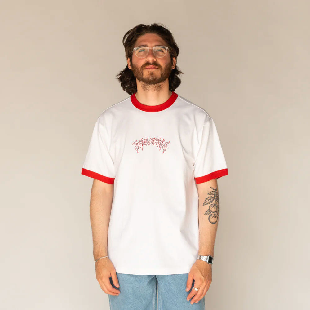 Welcome skateboards - Barb ss Ringer Tee - White Red