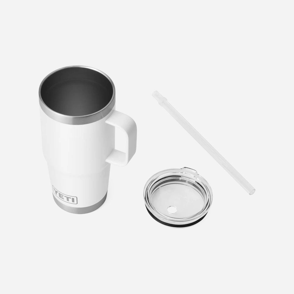 Yeti - Mug Rambler 25 Oz (710 ml) with straw lid - White