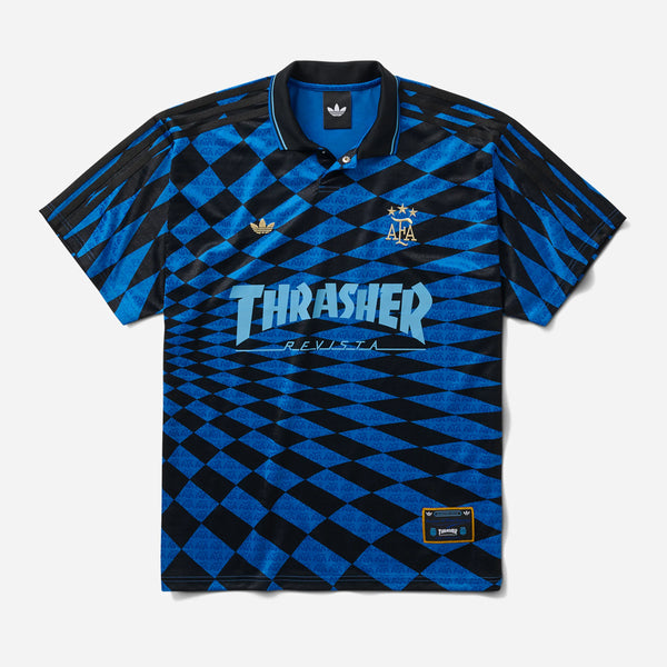  THRASHER AFA Jersey コラボ L Adidas Skateboarding x Thrasher AFA Jersey Black Blue