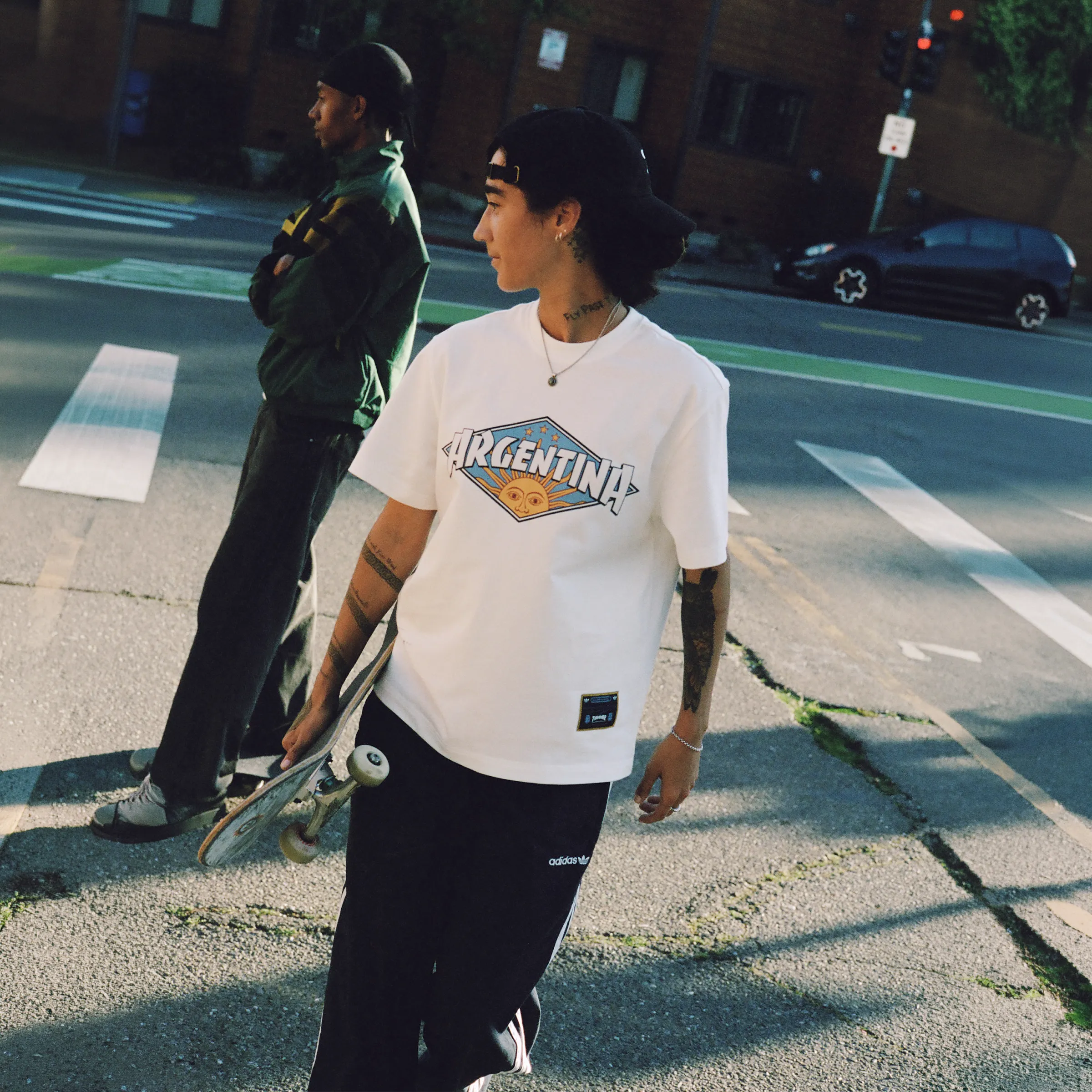 T-Shirt Adidas Skateboarding x Thrasher x AFA Blanc
