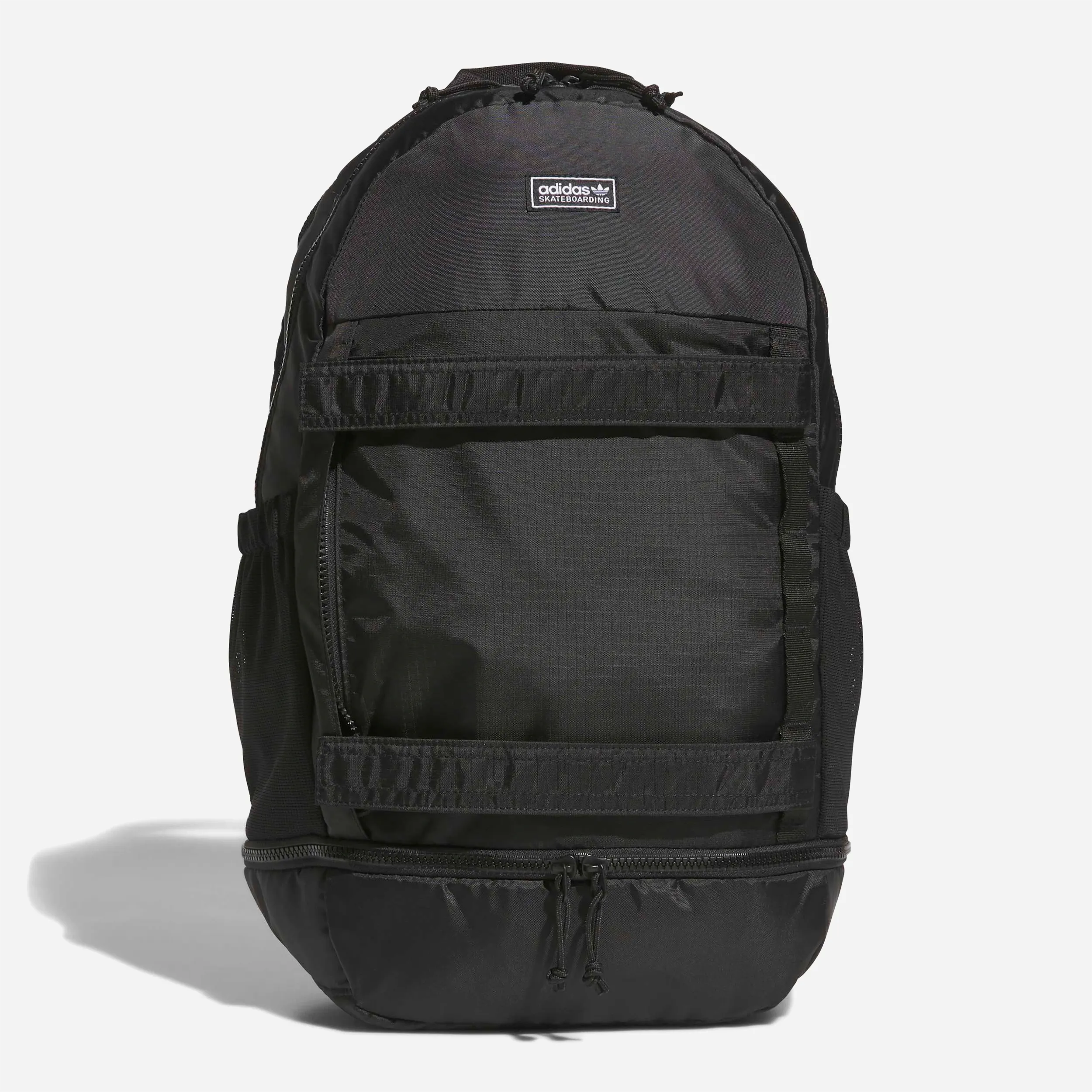 Adidas Skateboarding FSBS black backpack with compression straps and embroidered patch
