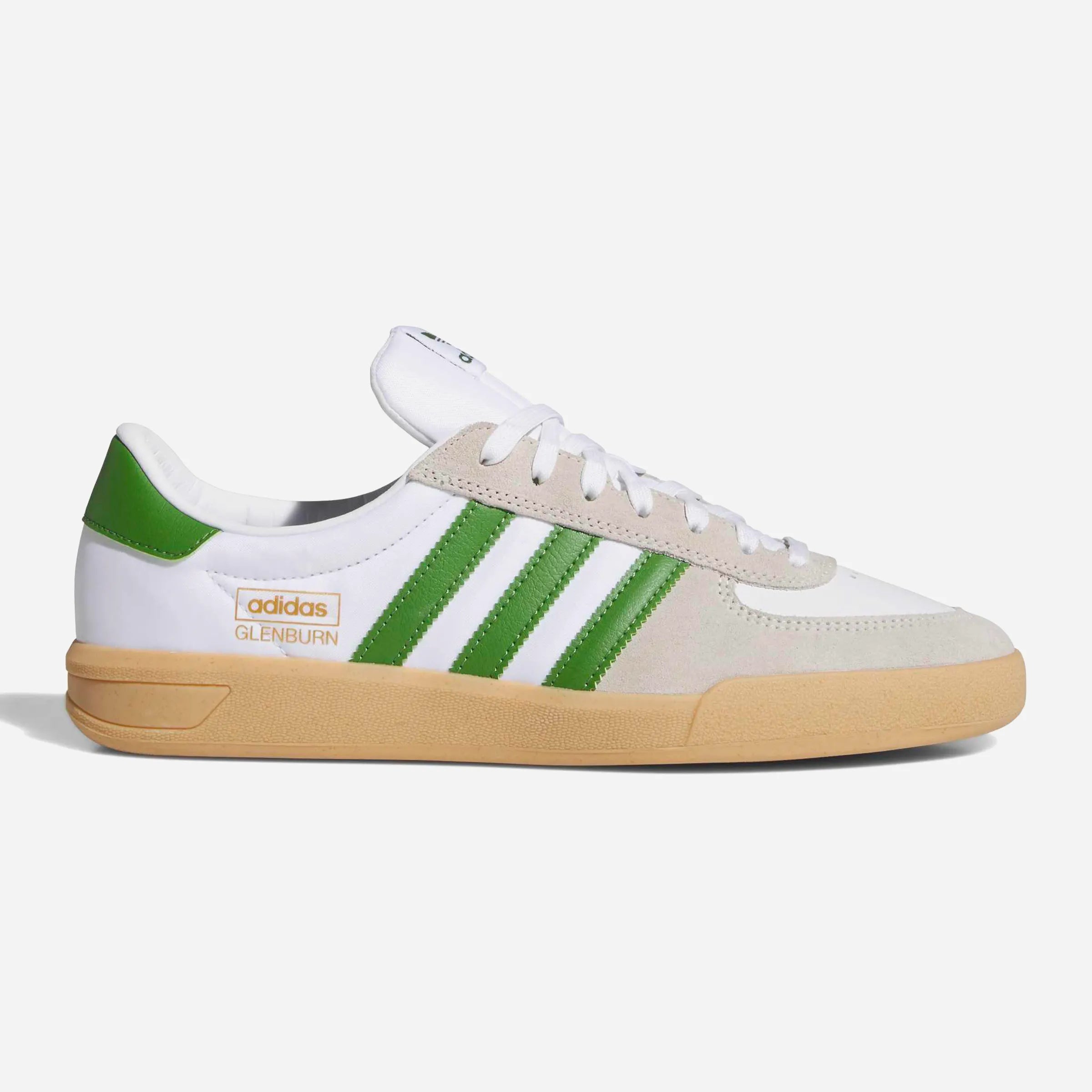 Adidas Skateboarding Glenburn Blanc Vert Semelle Gomme