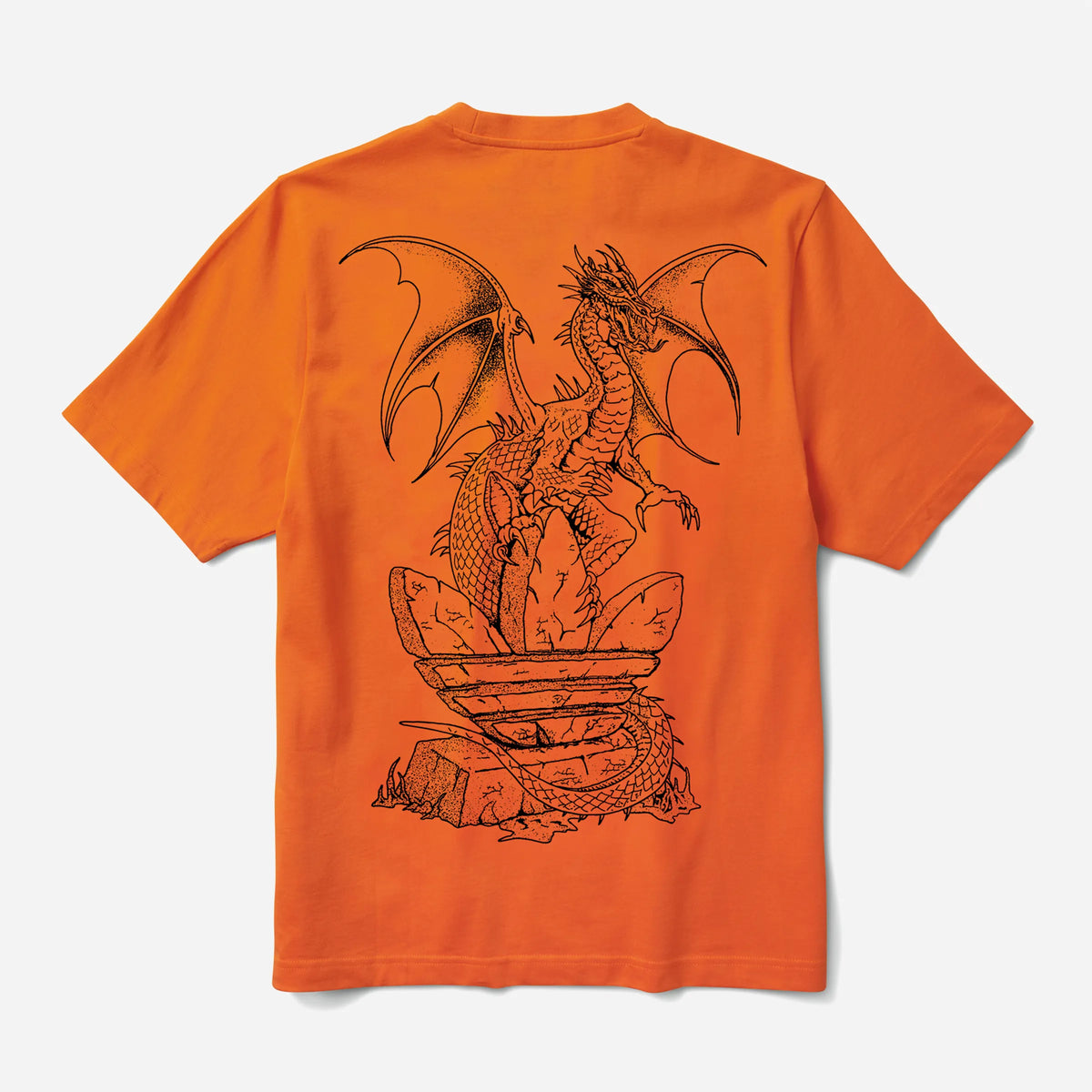 T-shirt Adidas Skateboarding x Welcome orange Impact avec logos noirs, vue de dos