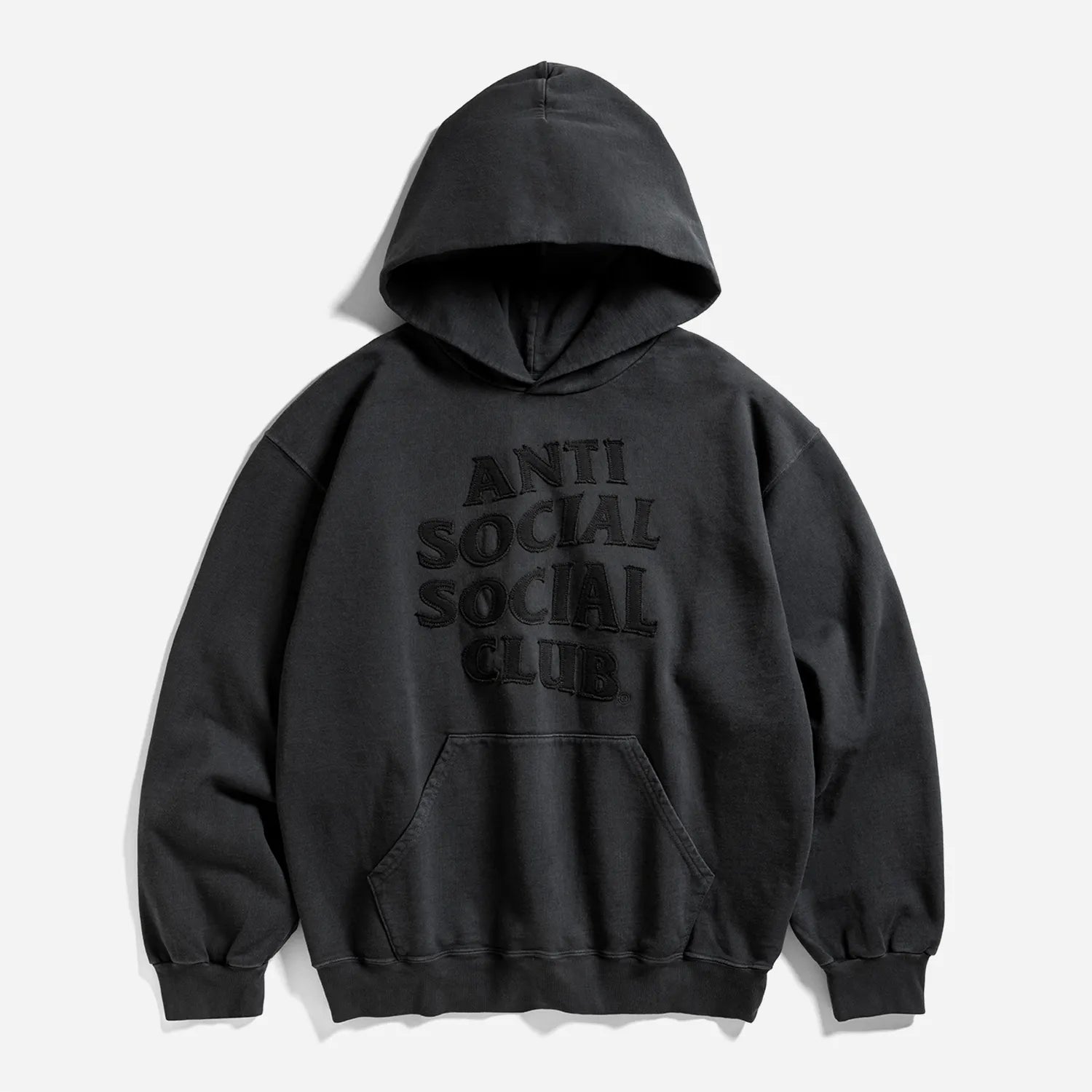 Hoodie Anti Social Social Club Toned Down Applique Faded Black