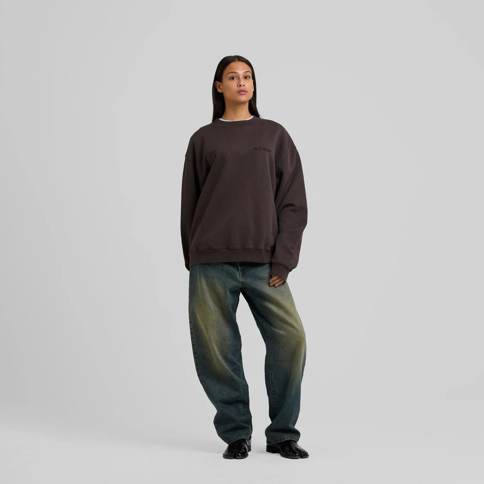 Sweatshirt Arbor Antwerp Big Application Crewneck Coffee