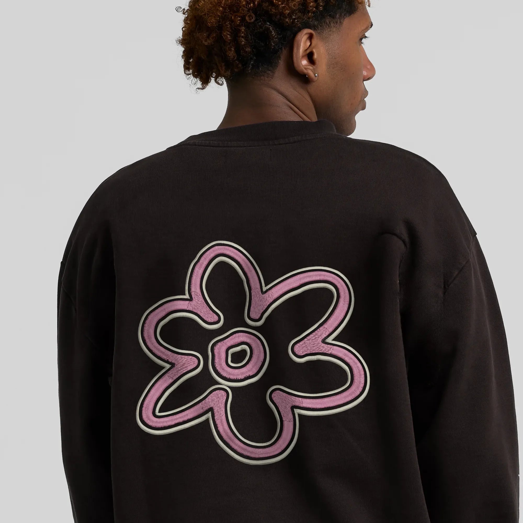 Sweatshirt Arbor Antwerp Line Flower Crewneck Brown