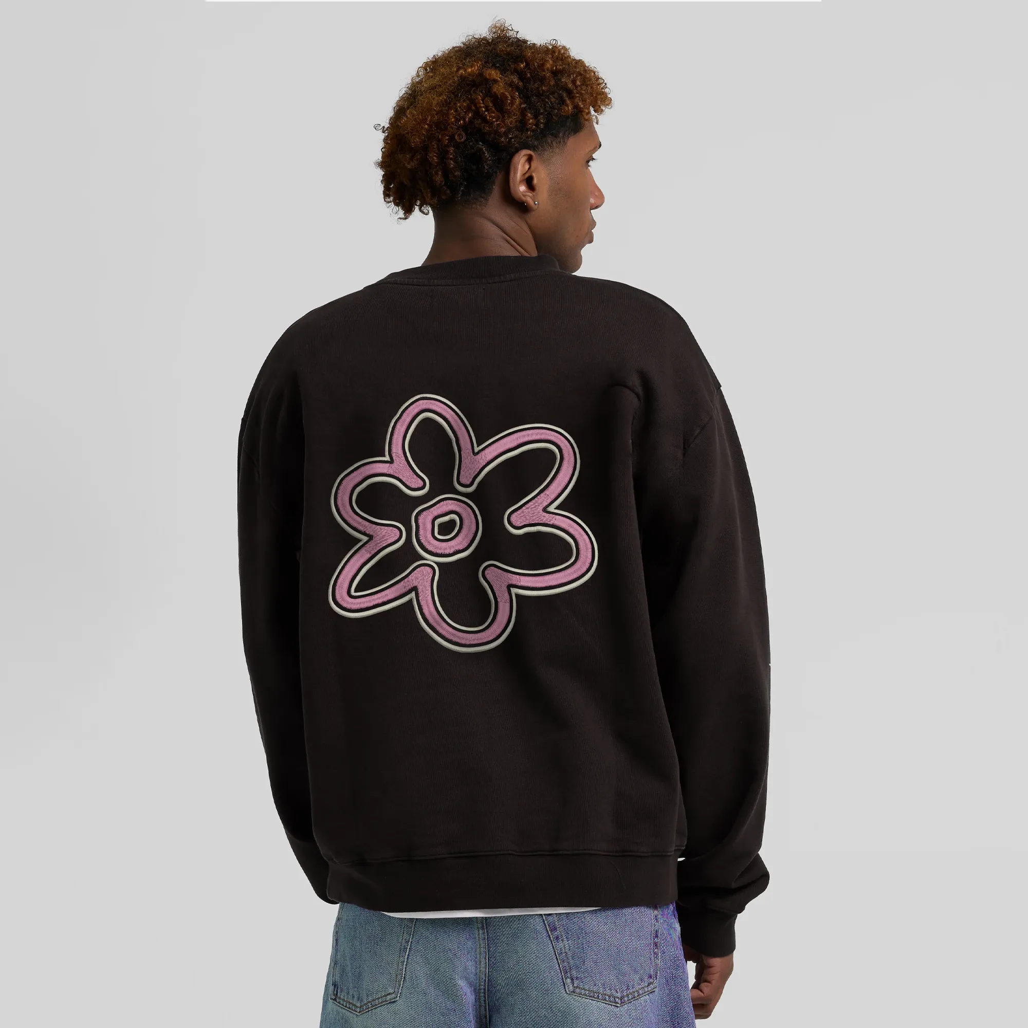 Sweatshirt Arbor Antwerp Line Flower Crewneck Brown