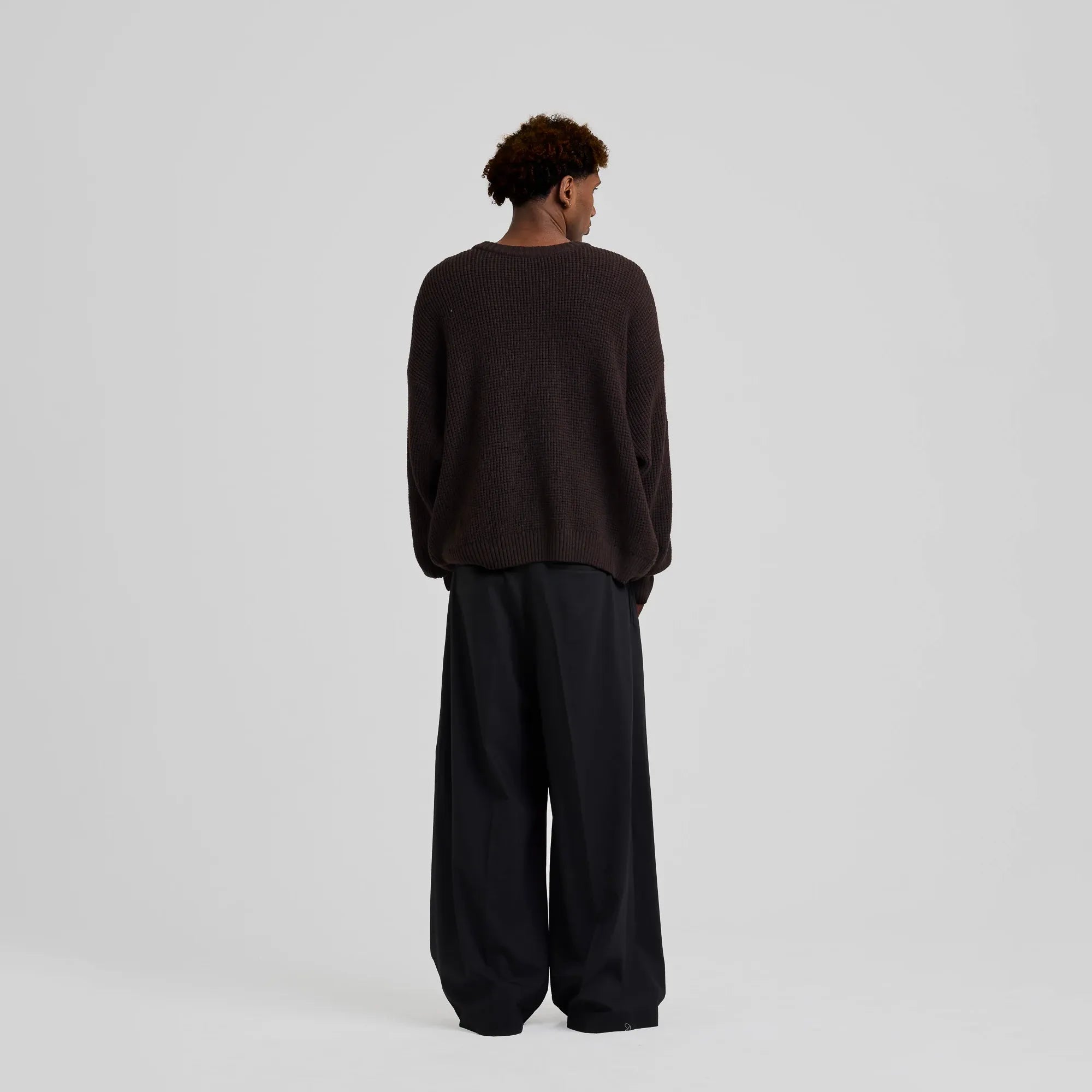 Arbor Antwerp Textured Knit Sweater Brown