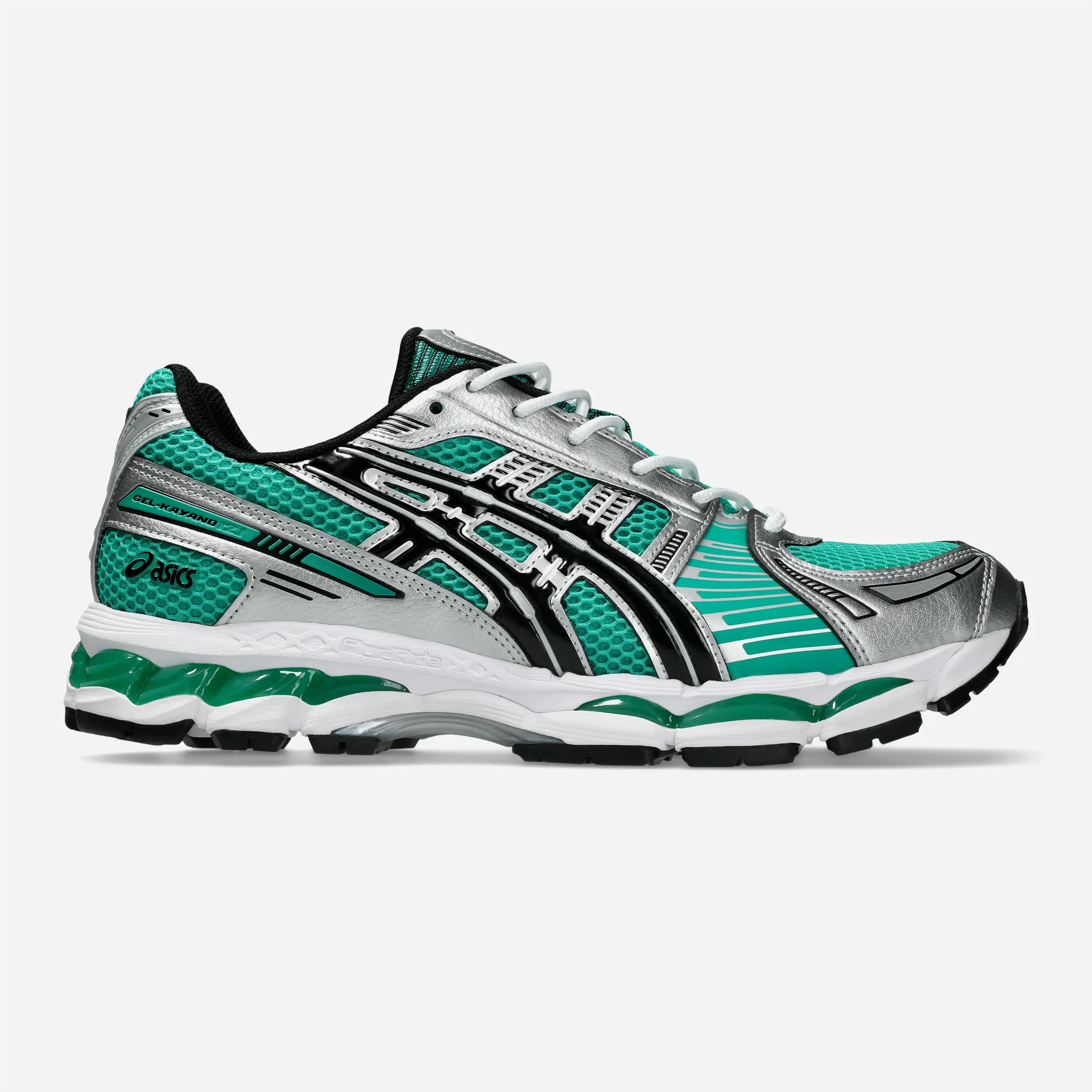 Chaussure ASICS Gel-Kayano 12.1 KITH vue de profil montrant l'amorti GEL et le design rétro running.