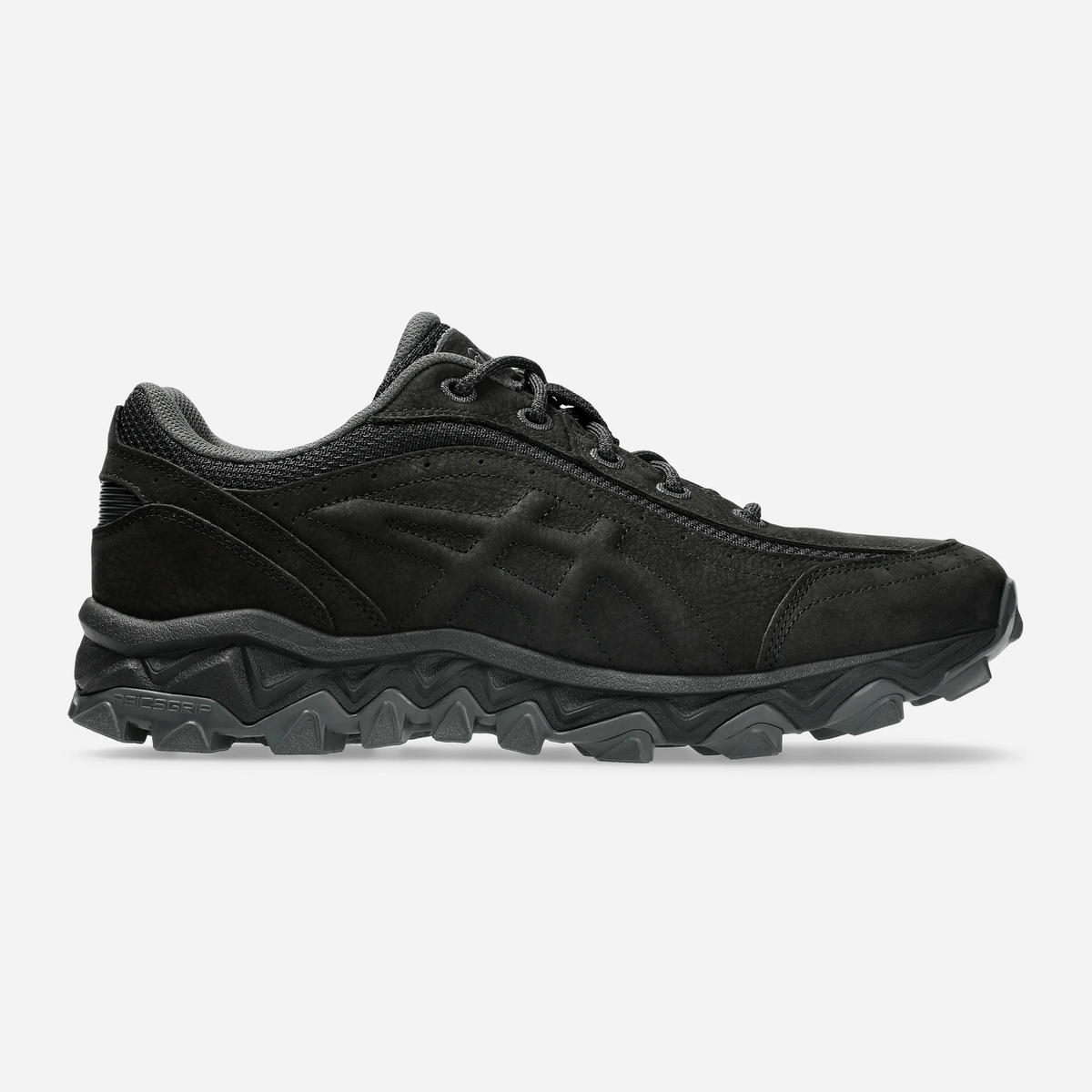 ASICS GEL-TRANSCEND FJ Black Black sneaker, black nubuck upper and graphite jagged-tread outsole