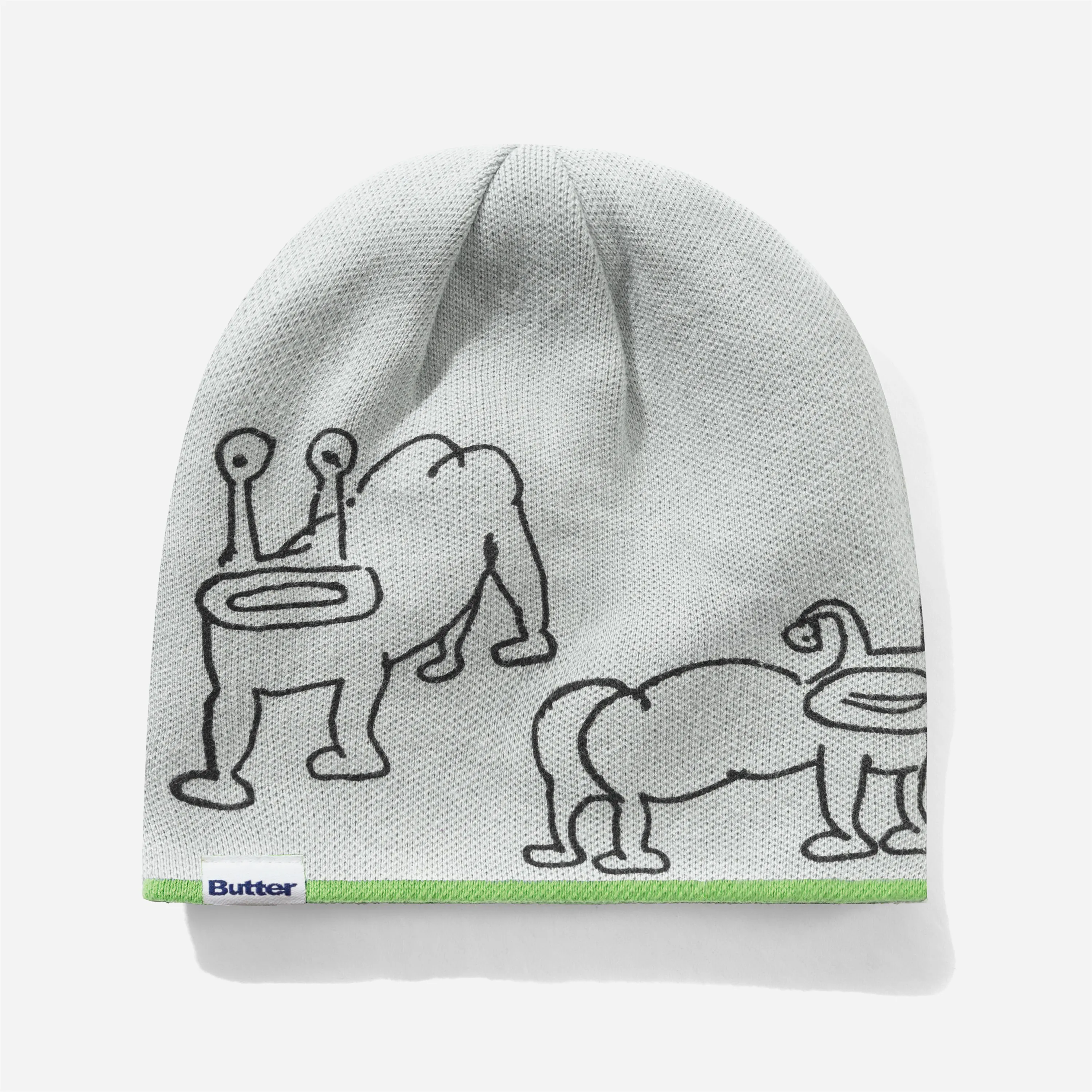 Butter Goods Daniel Johnston Frog Reversible Beanie Lime Grey