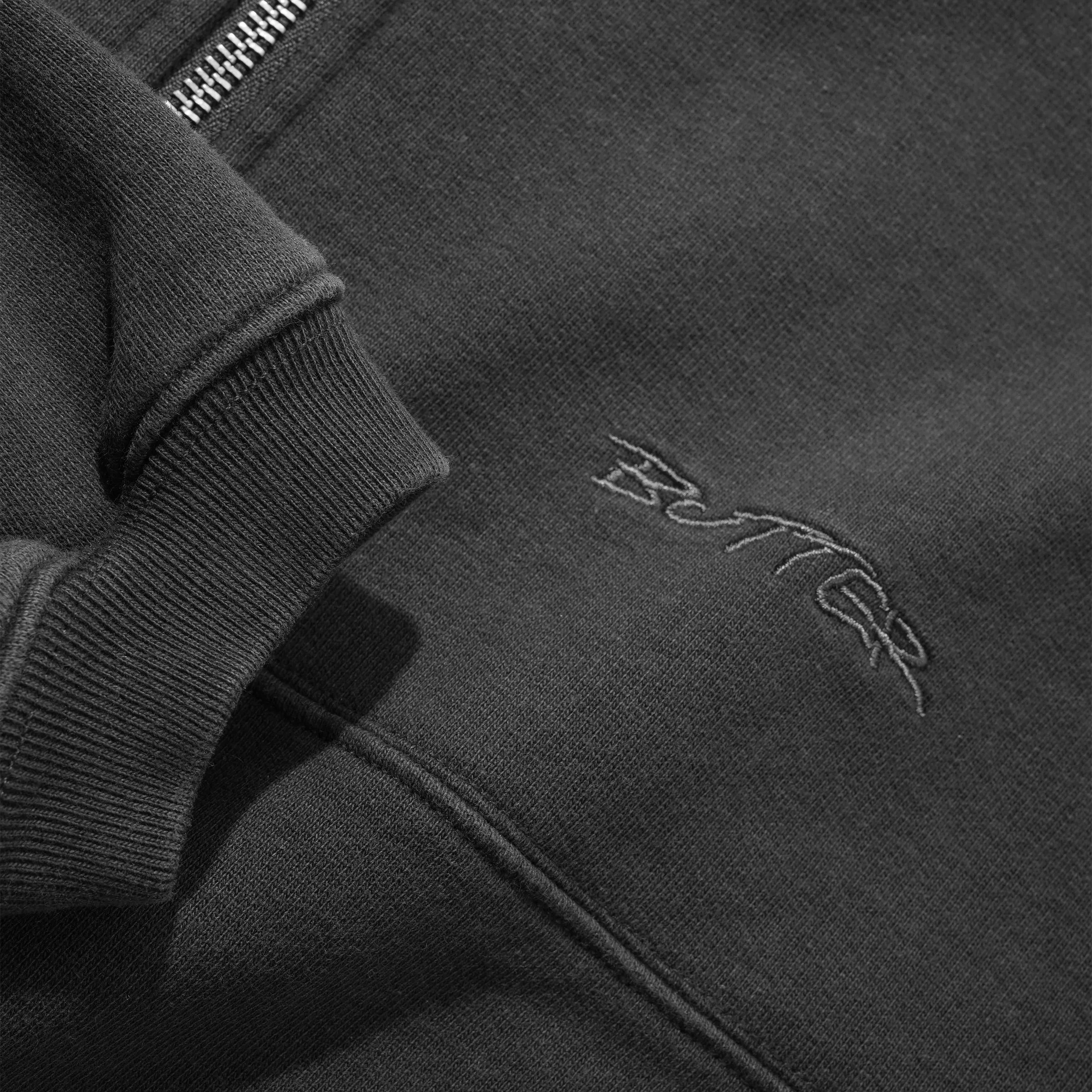 Butter Goods Panel 1/4 Zip Sweater Washed Black