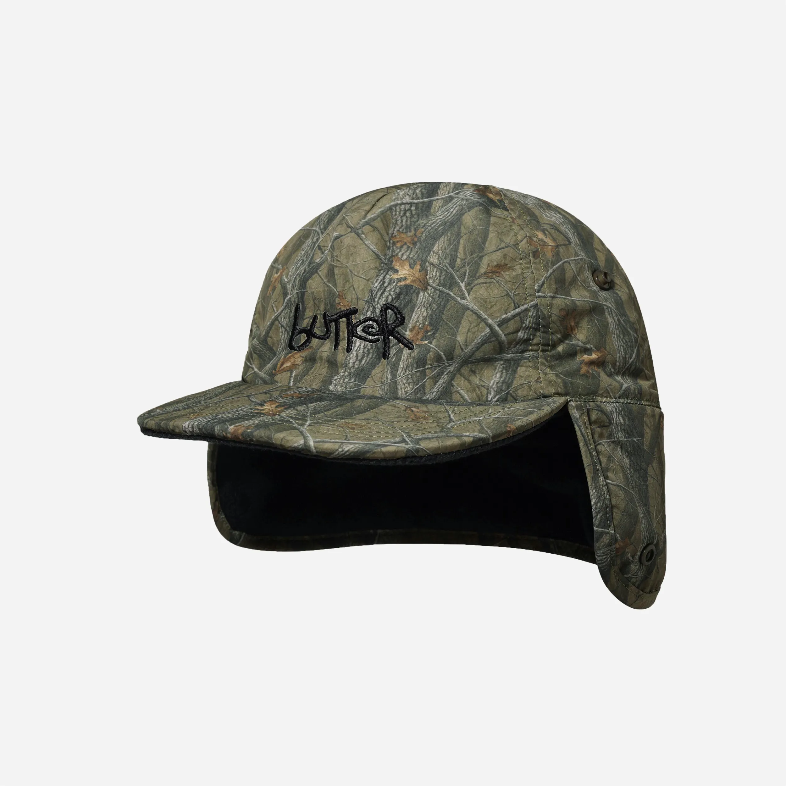 Casquette trappeur Butter Goods réversible motif forest camo avec cache-oreilles