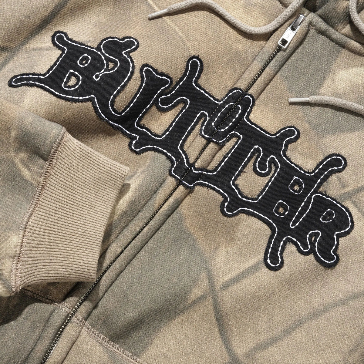 Sweat Zippé Butter Goods Serif Zip-Thru Hood Forest Camo
