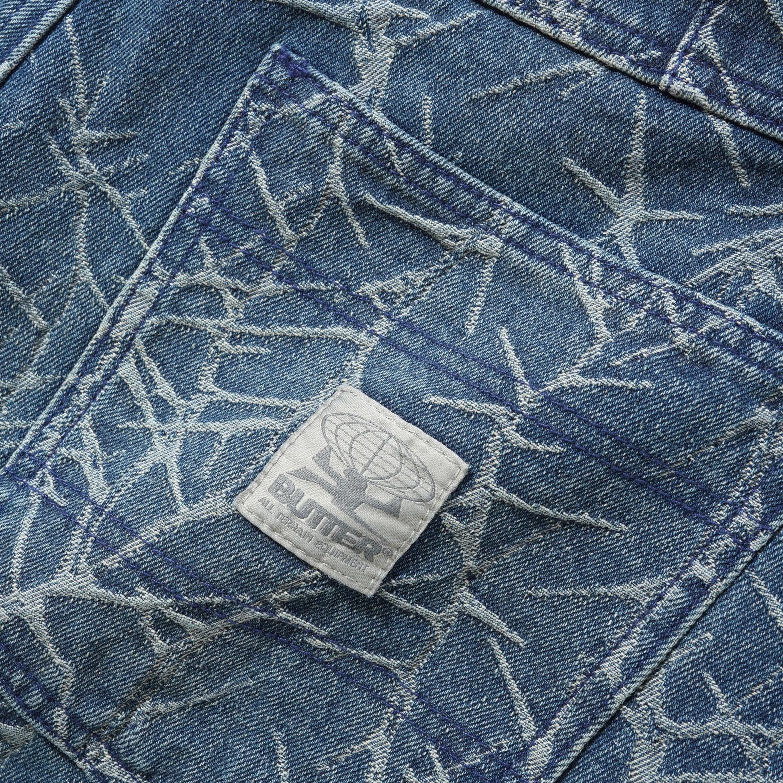Butter Goods Thorn Camo Wide Cut Denim Jeans Washed Indigo