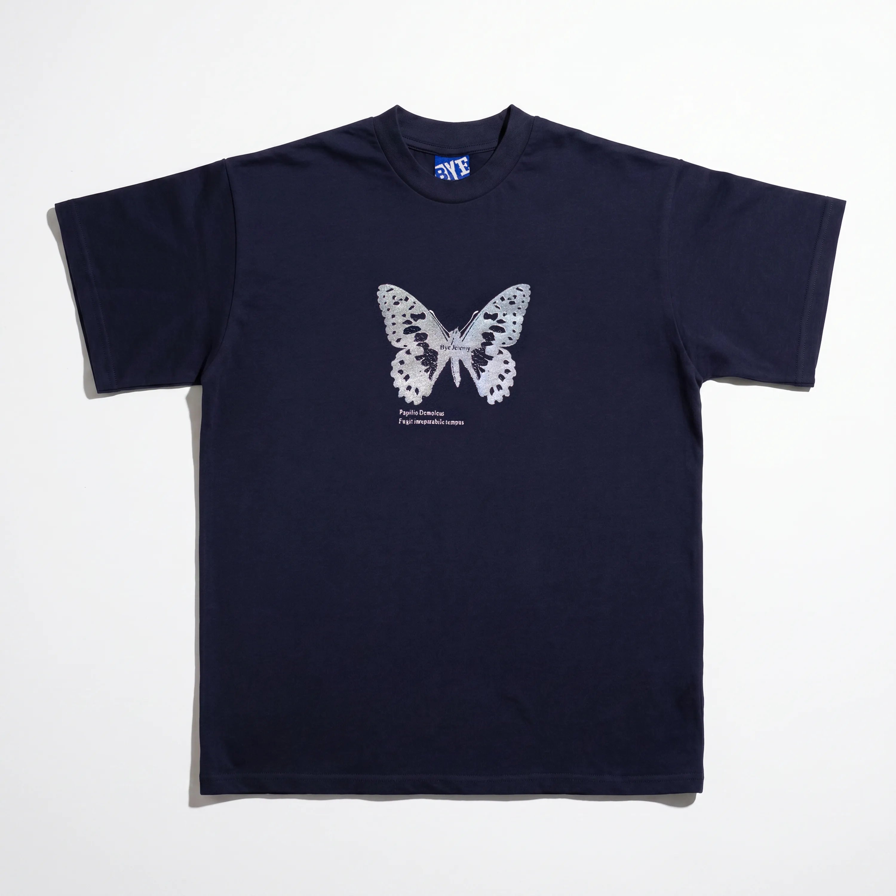 bye jeremy Tシャツ supreme ec melodi punk Bye Jeremy Butterfly Tee Navy | Premium Graphic Streetwear Shirt