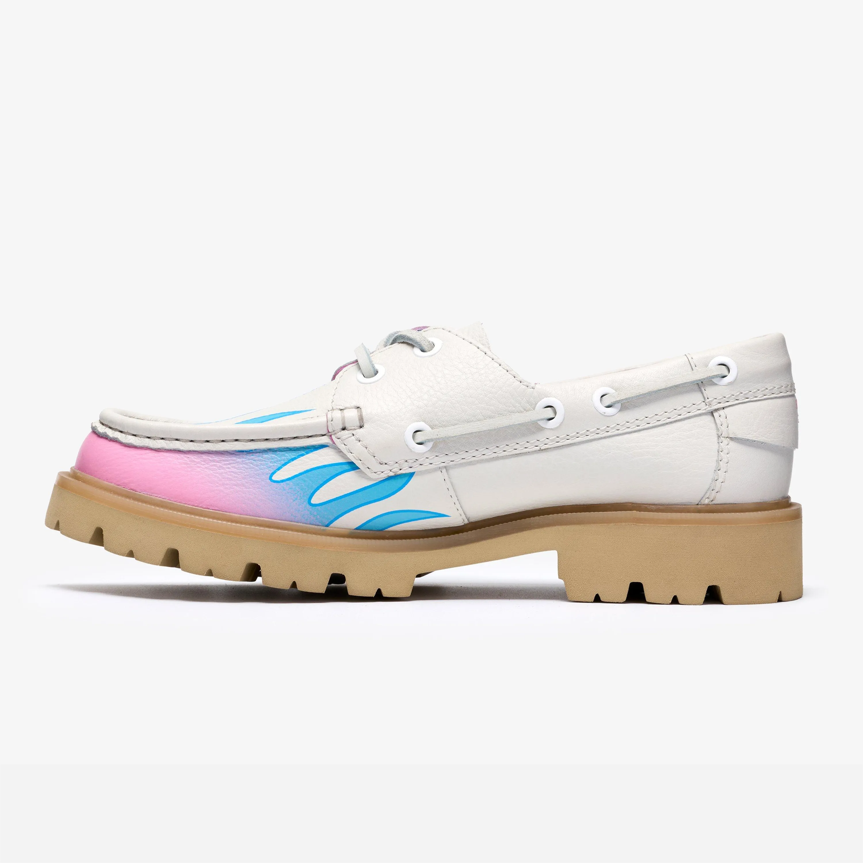 Clarks x Bisous Skateboard Cleyhill Fire White Shoes