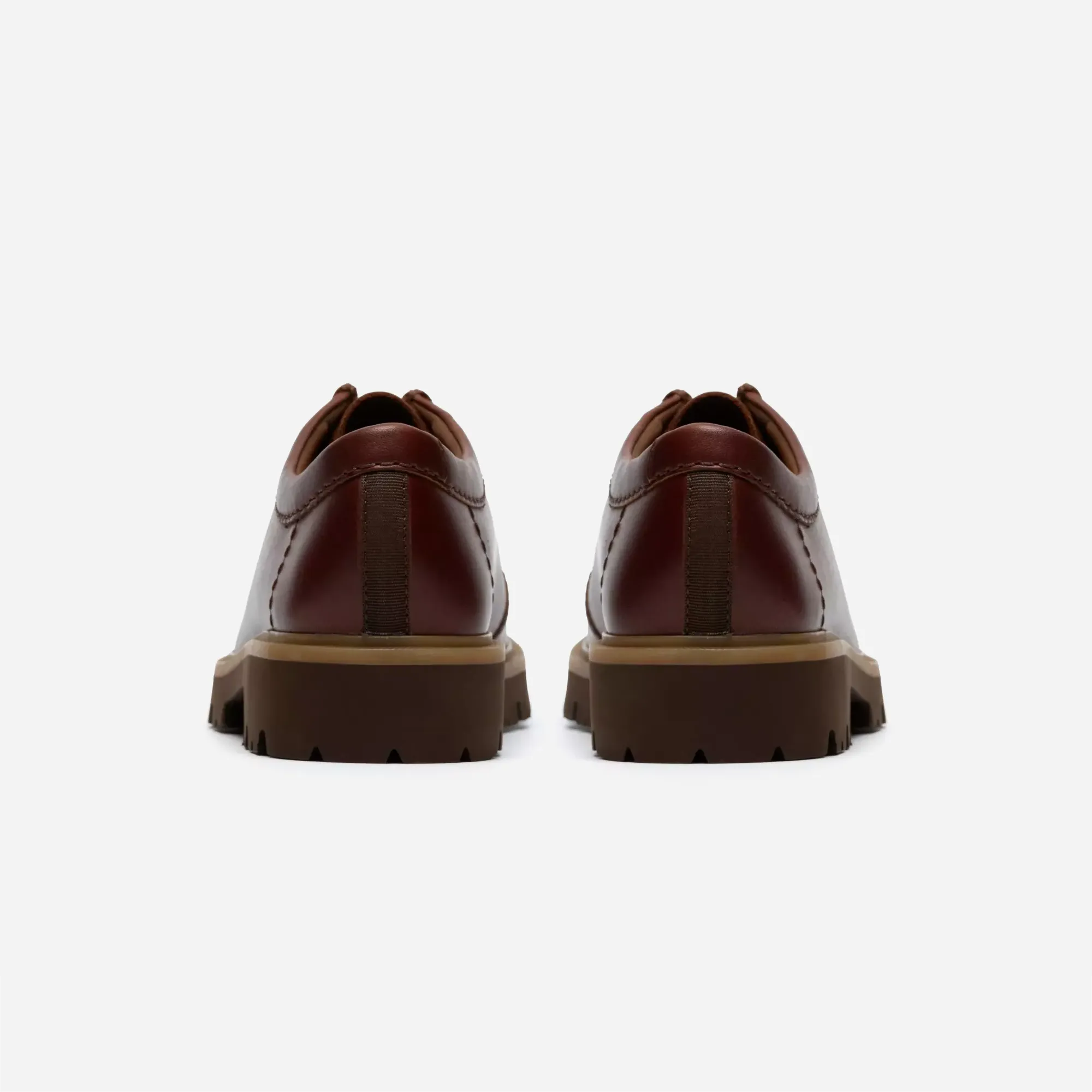 Clarks Cleyhill Seam Brown Leather – Chunky Moc-Toe Men's