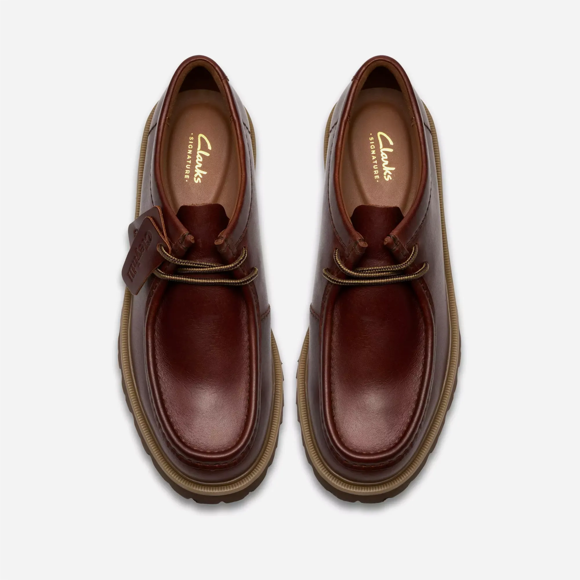 Clarks Cleyhill Seam Brown Leather – Chunky Moc-Toe Men's