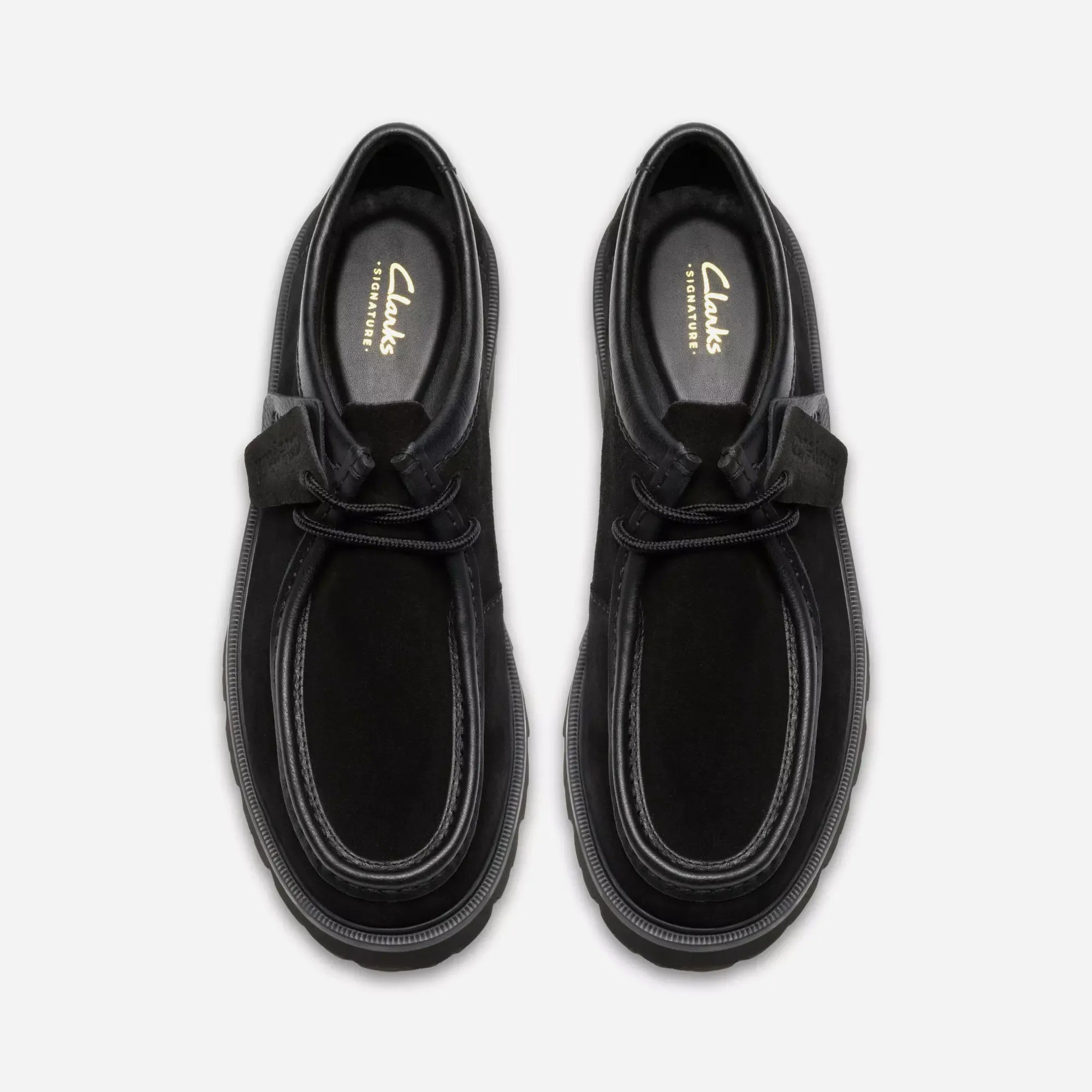 Clarks Cleyhill Seam Black Suede – Chunky Moc-Toe Men's